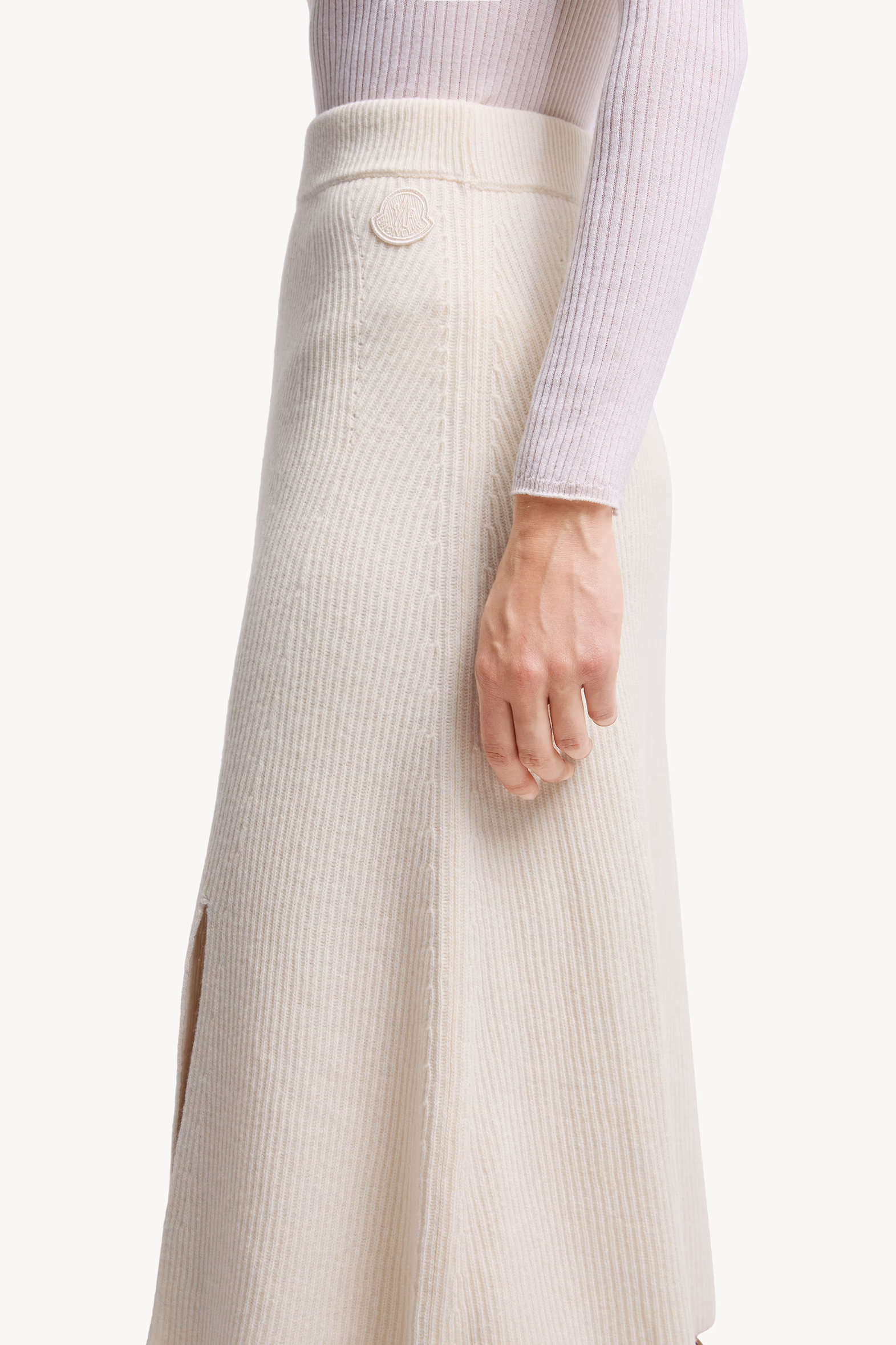 Wool & Cashmere Midi Skirt Women White Moncler 4